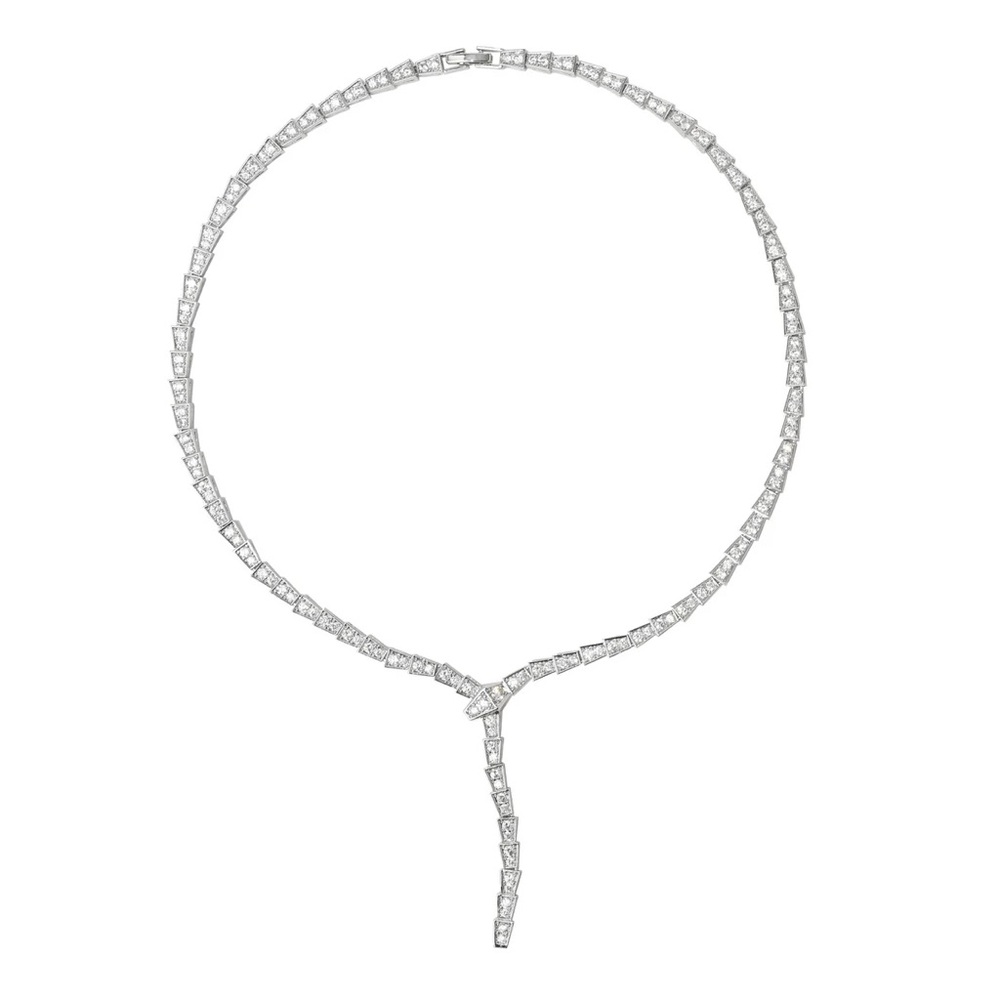 Silver Serpenti Viper CZ Necklace- New with Tags